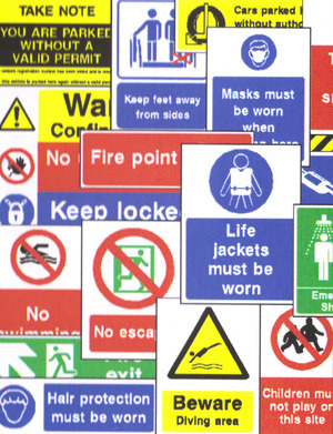 Large safety signs